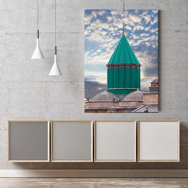 Mevlânâ Türbesi Yeşil Kubbe Mimari Detay Kanvas Tablo 12066
