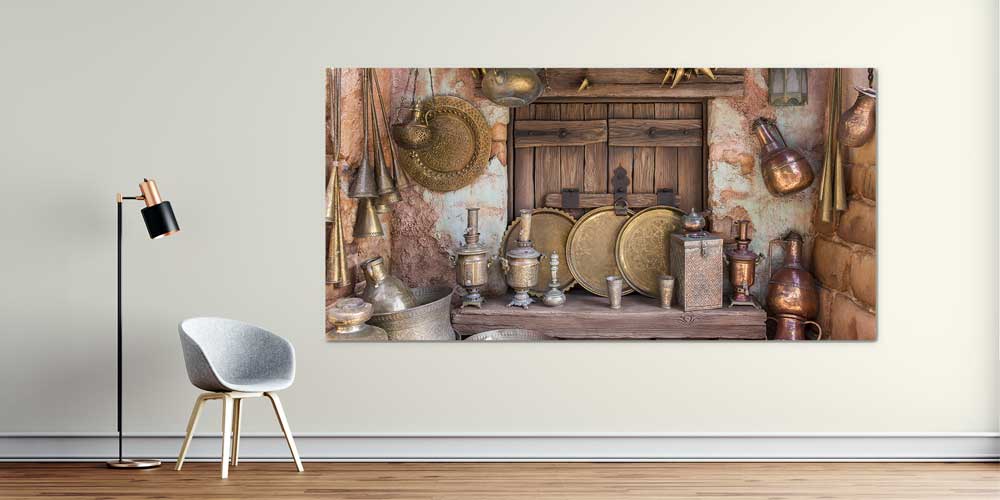 Geleneksel Türk Bakır İşlemeleri Temalı Büyük Ebat Duvar Dekoru 11974