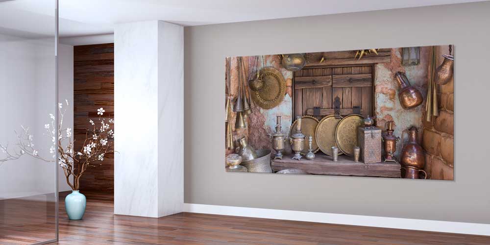 Geleneksel Türk Bakır İşlemeleri Temalı Büyük Ebat Duvar Dekoru 11974