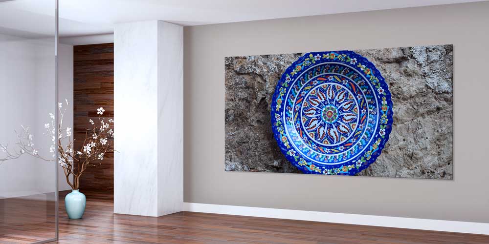 Geleneksel Türk Mavi Çini Motifli Büyük Ebat Duvar Dekoru 11976