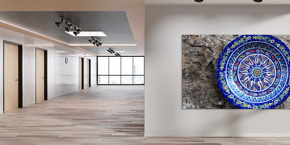 Geleneksel Türk Mavi Çini Motifli Büyük Ebat Duvar Dekoru 11976