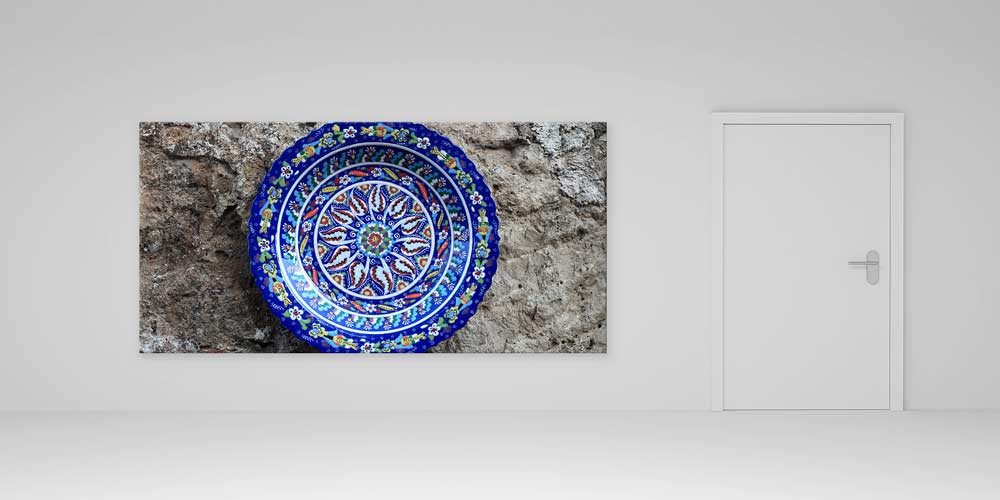 Geleneksel Türk Mavi Çini Motifli Büyük Ebat Duvar Dekoru 11976