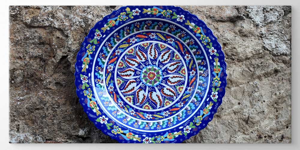 Geleneksel Türk Mavi Çini Motifli Büyük Ebat Duvar Dekoru 11976