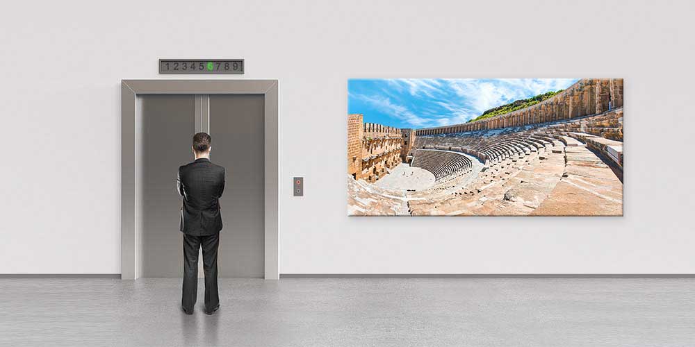 Geniş Perspektif Antik Amfi Tiyatro Manzaralı Büyük Ebat Duvar Dekor Ürünü 11884