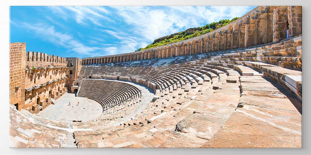 Geniş Perspektif Antik Amfi Tiyatro Manzaralı Büyük Ebat Duvar Dekor Ürünü 11884
