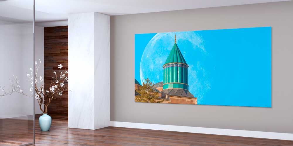 Mevlânâ Türbesi ve Ay Manzarası Büyük Ebat Duvar Dekor Ürünü 11938