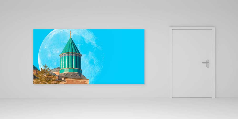 Mevlânâ Türbesi ve Ay Manzarası Büyük Ebat Duvar Dekor Ürünü 11938
