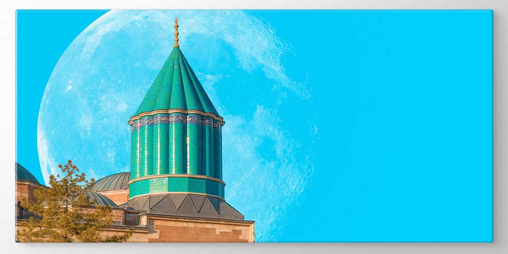 Mevlânâ Türbesi ve Ay Manzarası Büyük Ebat Duvar Dekor Ürünü 11938