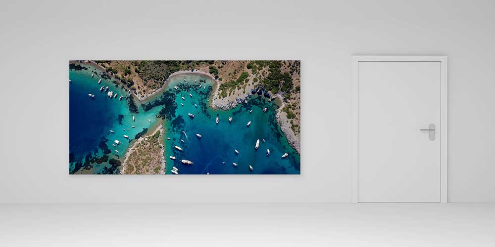 Havadan Görünümlü Turkuaz Koy Manzaralı Büyük Ebat Duvar Dekor Ürünü 11890