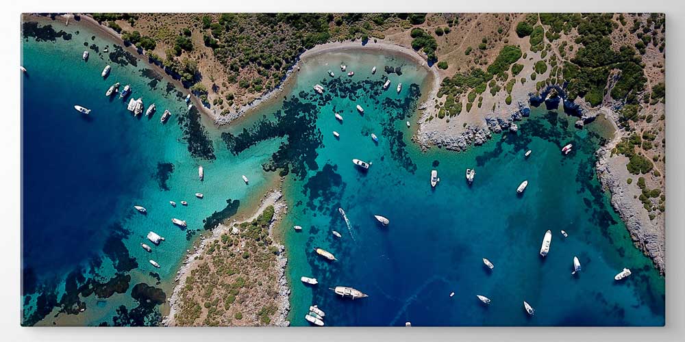 Havadan Görünümlü Turkuaz Koy Manzaralı Büyük Ebat Duvar Dekor Ürünü 11890