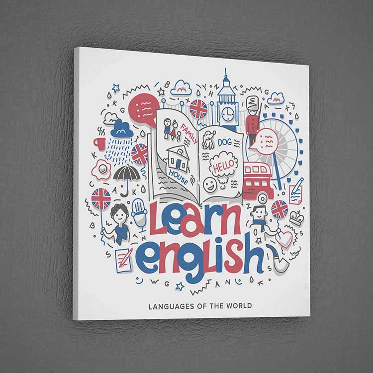 universite-duvar-kagidi-3295-01 Learn English Dünya Dilleri Doodle Eğitim Posteri – 3295