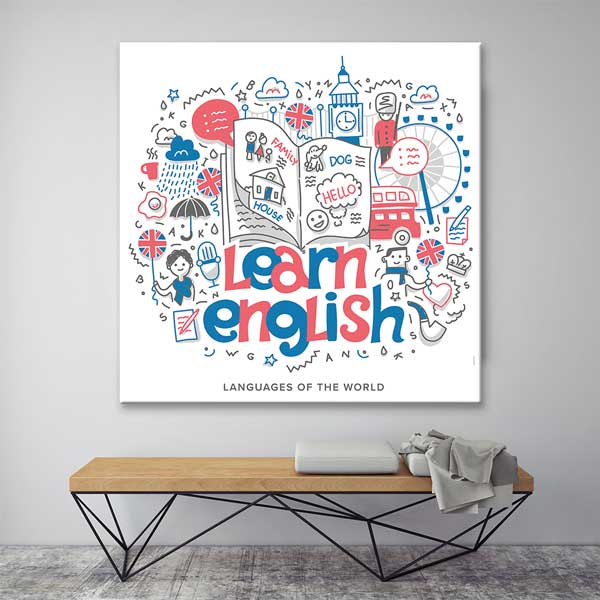 universite-duvar-kagidi-3295-02 Learn English Dünya Dilleri Doodle Eğitim Posteri – 3295