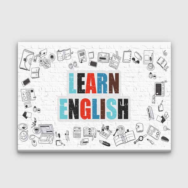 universite-duvar-kaplamalari-3293-00 Learn English Doodle Tasarımlı Duvar Kaplaması – 3293