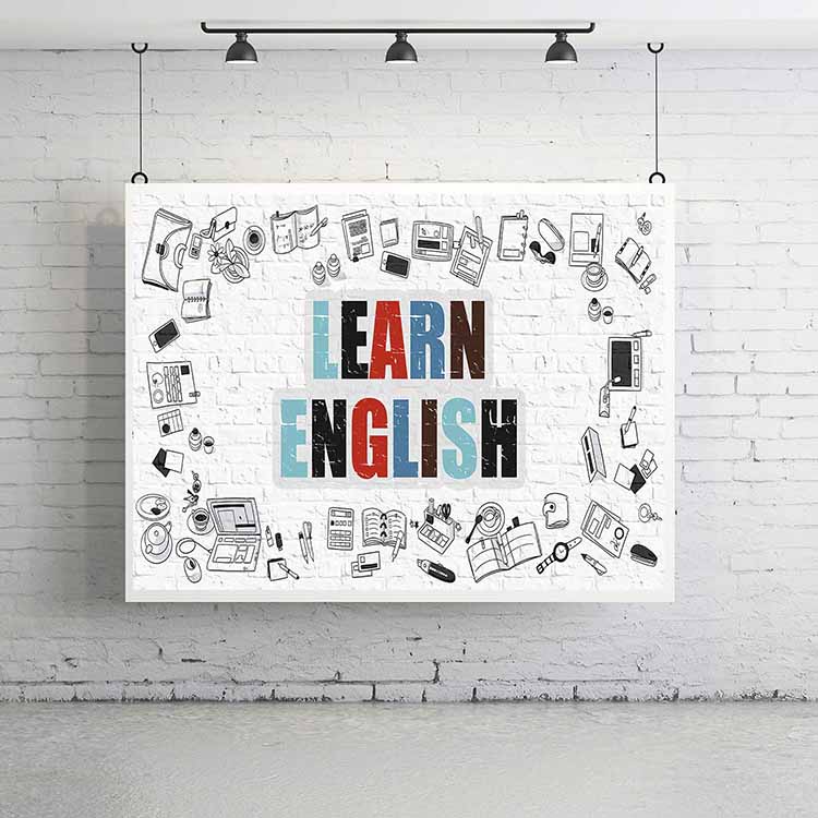 universite-duvar-kaplamalari-3293-02 Learn English Doodle Tasarımlı Duvar Kaplaması – 3293