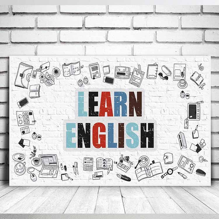 universite-duvar-kaplamalari-3293-03 Learn English Doodle Tasarımlı Duvar Kaplaması – 3293