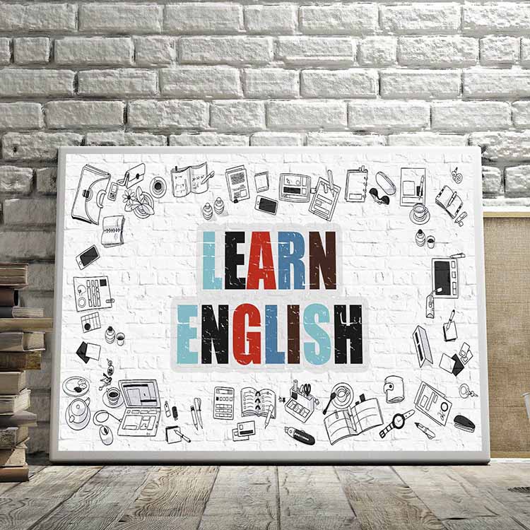 universite-duvar-kaplamalari-3293-05 Learn English Doodle Tasarımlı Duvar Kaplaması – 3293