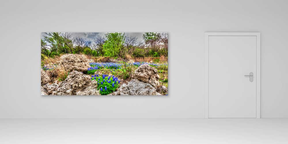 Kayalık Doğa ve Yabani Çiçekler Manzarası Büyük Ebat Duvar Dekor Ürünü 14174