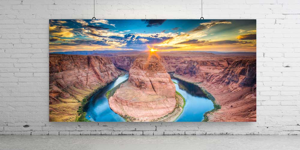Kanyon ve Nehir Gün Batımı Büyük Ebat Duvar Dekor Ürünü 14136