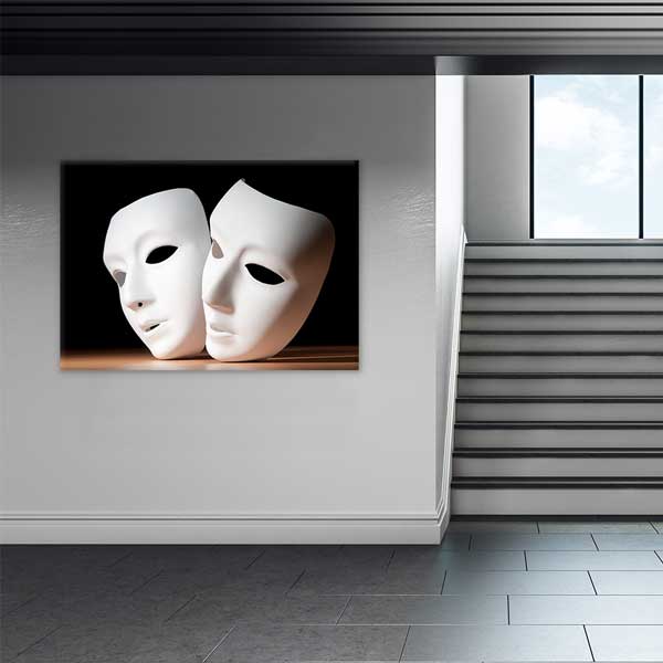 visual-arts-wall-decor-b-129-01 Tiyatro Maskeleri Sanat Tablosu – B-129