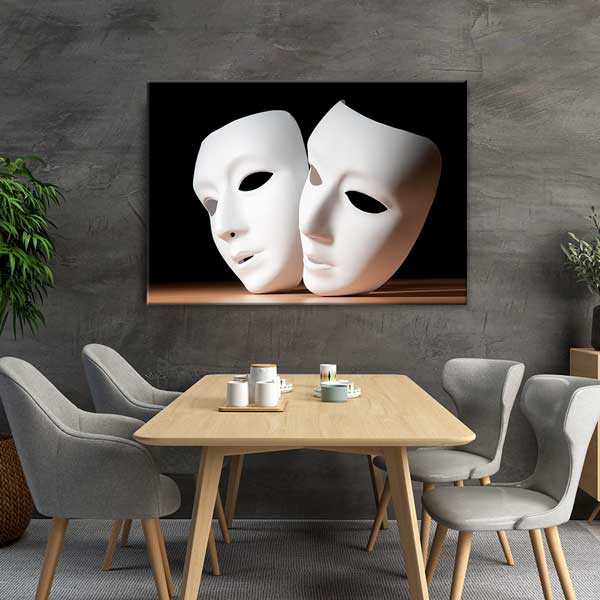 visual-arts-wall-decor-b-129-02 Tiyatro Maskeleri Sanat Tablosu – B-129