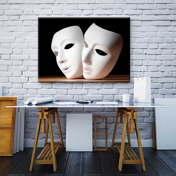 visual-arts-wall-decor-b-129-03 Tiyatro Maskeleri Sanat Tablosu – B-129