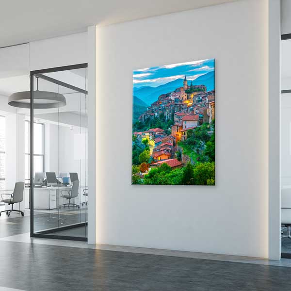 Tepe Üstü Tarihi Kasaba Manzarası Kanvas Tablo 13848