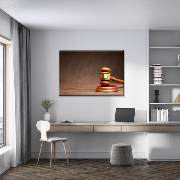 wall-art-5253-02 Hakim Tokmağı Temalı Hukuk Kanvas Tablo – 5253