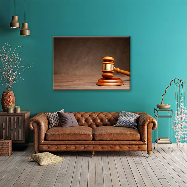 wall-art-5253-03 Hakim Tokmağı Temalı Hukuk Kanvas Tablo – 5253