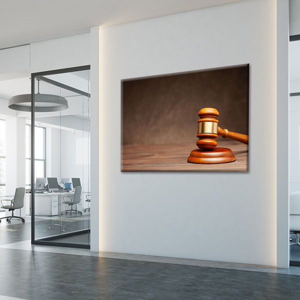 wall-art-5253-05 Hakim Tokmağı Temalı Hukuk Kanvas Tablo – 5253