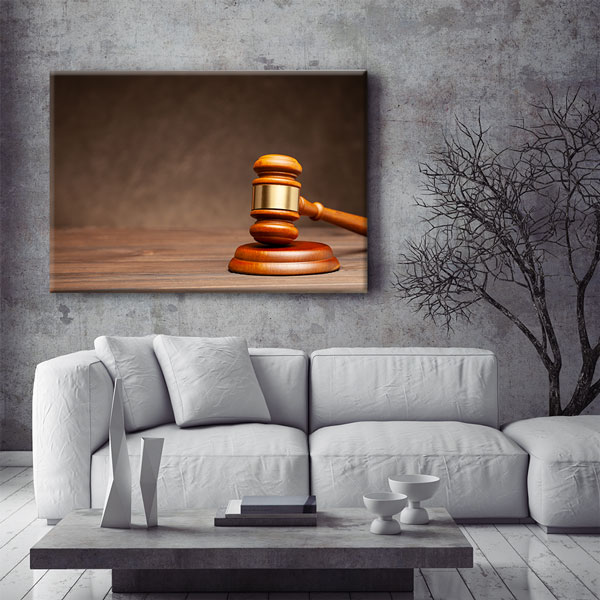 wall-art-5253-06 Hakim Tokmağı Temalı Hukuk Kanvas Tablo – 5253