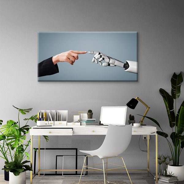 Modern Geometrik Yüz ve Dijital Sanat Kanvas Tablo – 5454