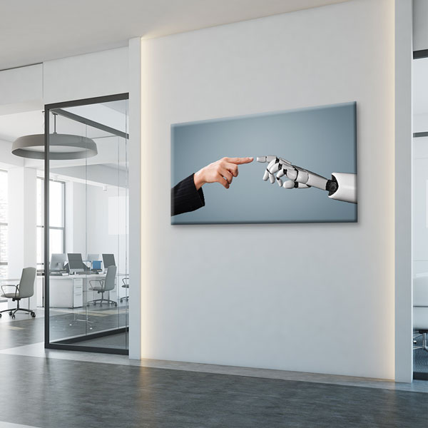 Modern Geometrik Yüz ve Dijital Sanat Kanvas Tablo – 5454