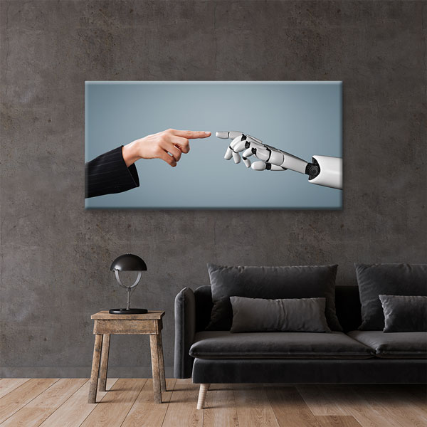 Modern Geometrik Yüz ve Dijital Sanat Kanvas Tablo – 5454