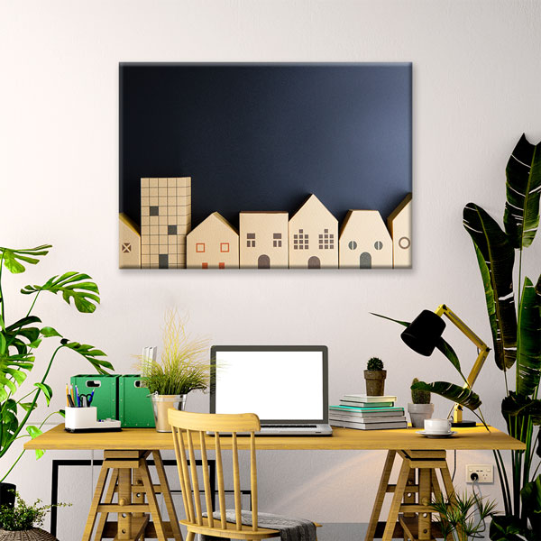 wall-art-5525-01 Minimalist Ev ve Bina Tasarımlı Kanvas Tablo – 5525