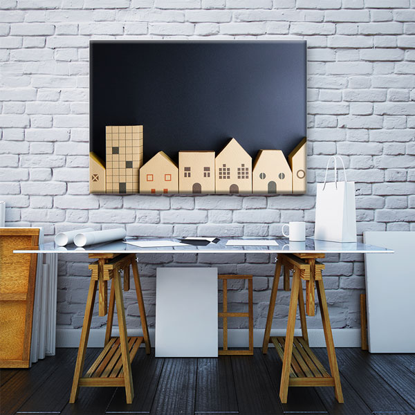 wall-art-5525-02 Minimalist Ev ve Bina Tasarımlı Kanvas Tablo – 5525