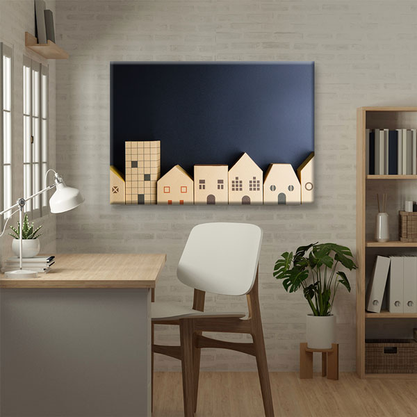 wall-art-5525-03 Minimalist Ev ve Bina Tasarımlı Kanvas Tablo – 5525
