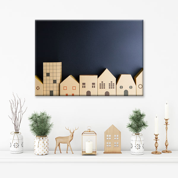 wall-art-5525-04 Minimalist Ev ve Bina Tasarımlı Kanvas Tablo – 5525