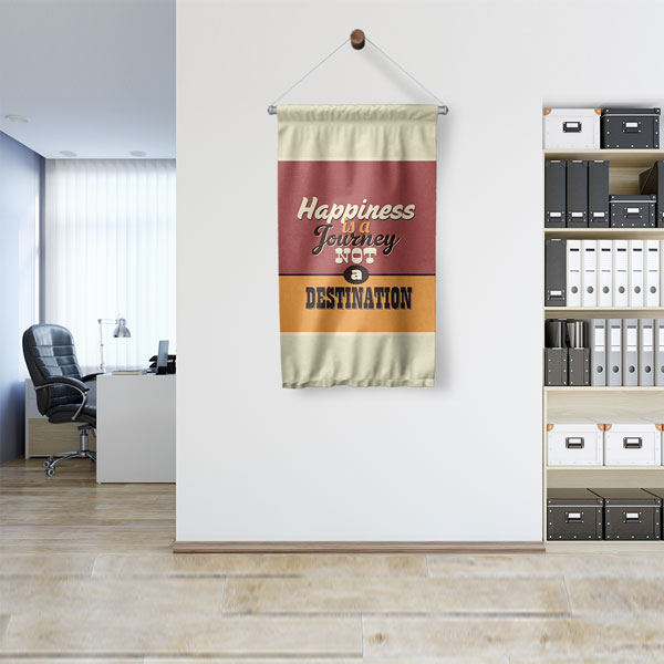 Happiness is a Journey Motivasyon Duvar Flaması Kumaş Baskı 7685