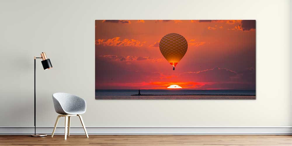 Gün Batımı ve Balon Manzaralı Büyük Ebat Duvar Dekoru 11853