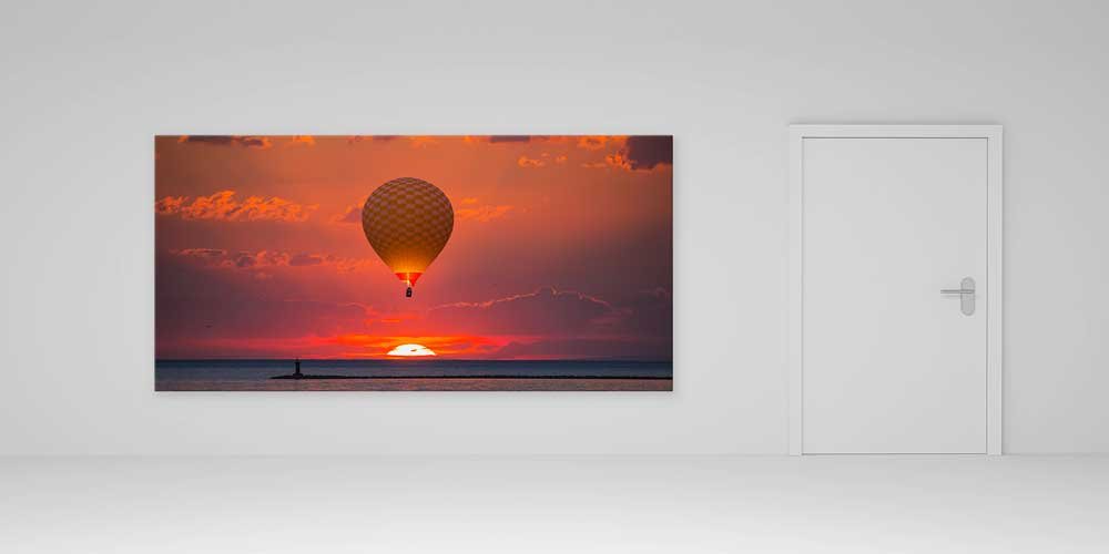 Gün Batımı ve Balon Manzaralı Büyük Ebat Duvar Dekoru 11853