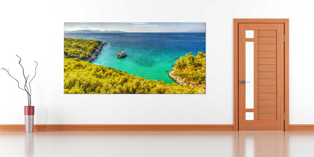 Turkuaz Ege Koyu Doğal Kıyı Manzarası Büyük Ebat Duvar Dekoru 11872
