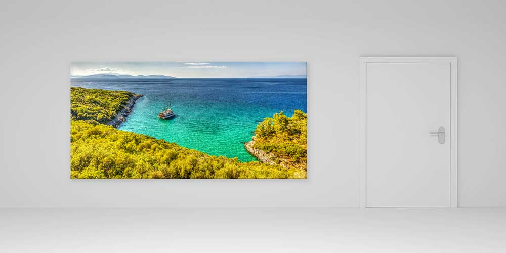 Turkuaz Ege Koyu Doğal Kıyı Manzarası Büyük Ebat Duvar Dekoru 11872