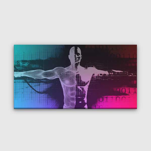 wall-art-canvas-5450-00 Dijital İnsan ve Teknoloji Temalı Kanvas Duvar Tablosu – 5450