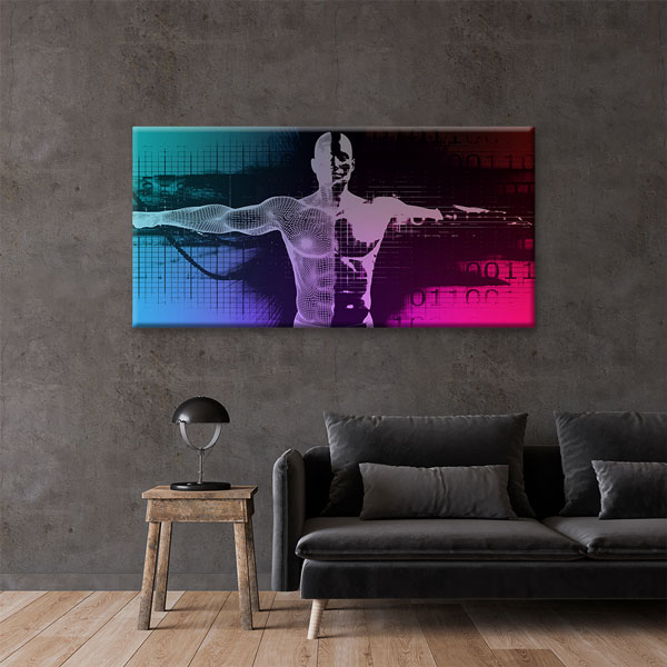 Dijital İnsan ve Teknoloji Temalı Kanvas Duvar Tablosu – 5450