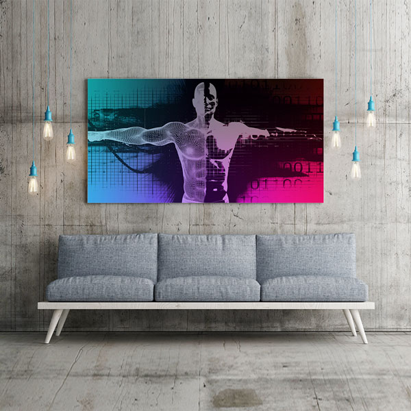 Dijital İnsan ve Teknoloji Temalı Kanvas Duvar Tablosu – 5450