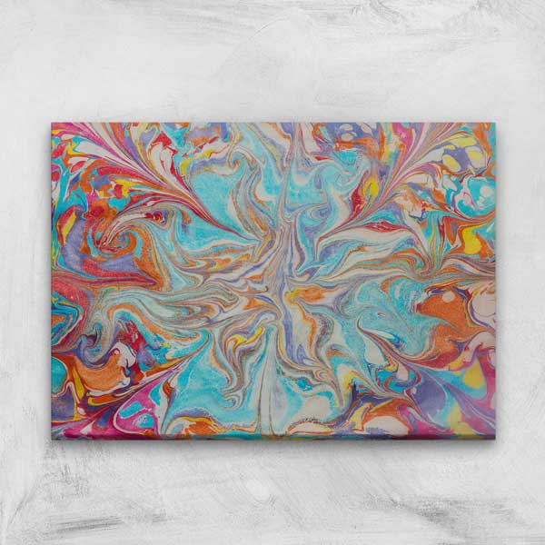 Çok Renkli Modern Ebru Desenli Duvar Tablosu Kanvas Tablo 12131