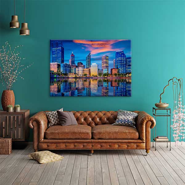 Modern Şehir Silueti Fotoğraf Sanatı Kanvas Tablo 13554