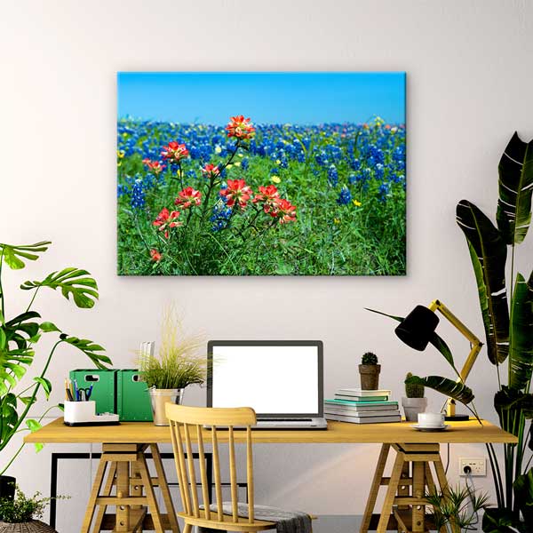 Yabani Bahar Çiçekleri ve Renkli Çayır Manzarası Kanvas Tablo 13611