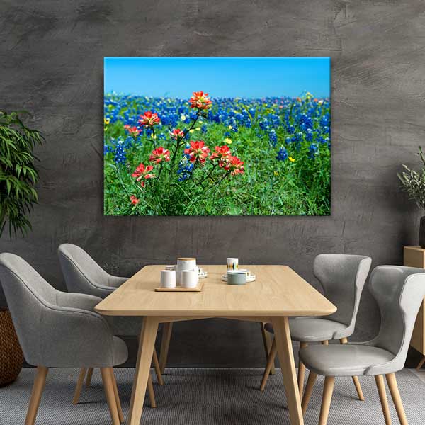 Yabani Bahar Çiçekleri ve Renkli Çayır Manzarası Kanvas Tablo 13611