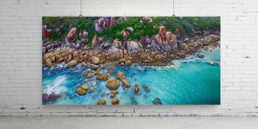 Kayalık Kıyı ve Turkuaz Deniz Fotoğraf Sanatı Büyük Ebat Duvar Dekoru 14103